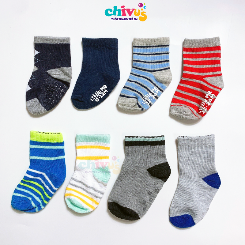 [Combo 3 đôi] Tất cho bé CHIVU'sKID tất chống trơn trượt bé trai bé gái họa tiết nghộ nghĩnh đáng yêu