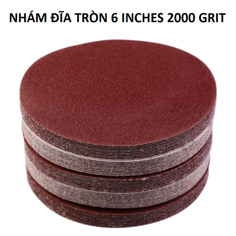 Bộ 10 tờ nhám đĩa tròn 6 inches ( 150mm ) 2000 Grit ( Taiwan )