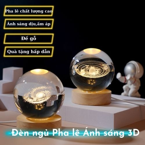 Đèn ngủ 3d quả cầu pha lê phát sáng,quả cầu pha lê trang trí đèn ngủ sáng tạo
