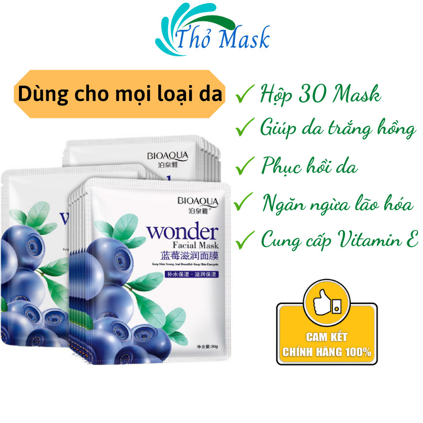 Mặt nạ giấy trái cây dưỡng ẩm trắng da mask BIOAQUA nội địa trung.B07, giúp da trắng hồng căng bóng mịn màng. Thomask