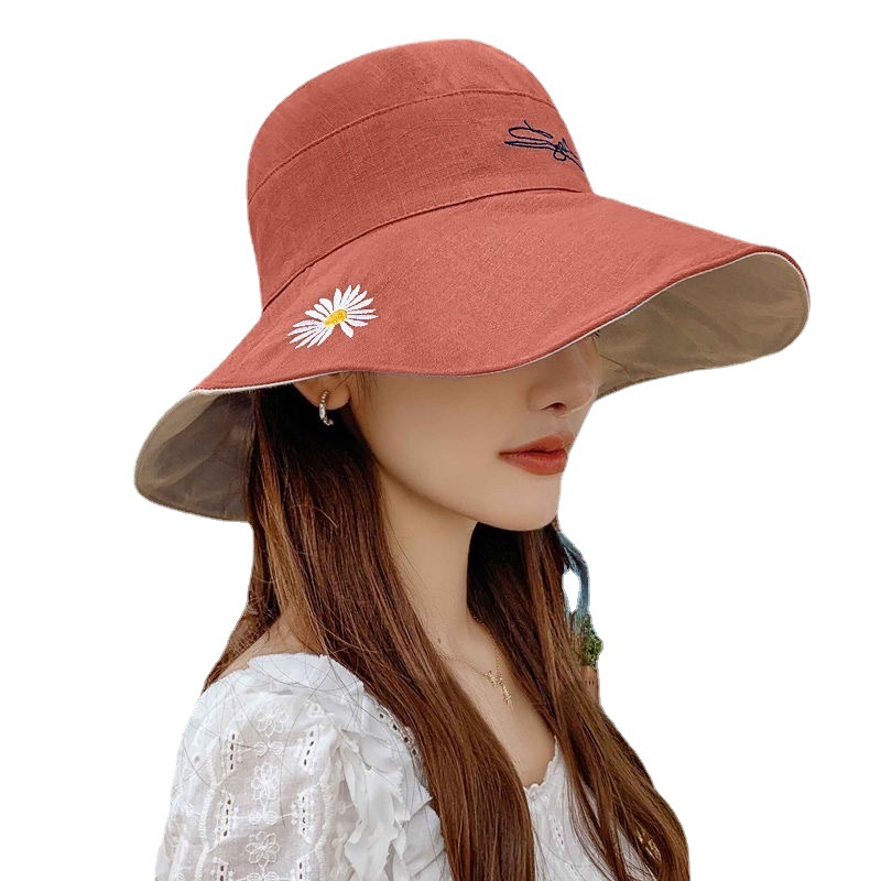 Mũ Tai Bèo Rộng Vành Hai Mặt Chống Tia Uv TO21, mũ có Họa Tiết Hoa Cúc Nhiều Màu Có Thể Gấp Gọn Cho Nữ
