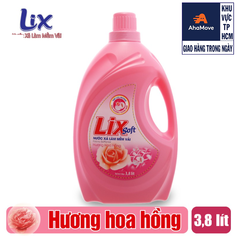 [HCM]Nước xả làm mềm vải 3.8 lít hương hoa hồng