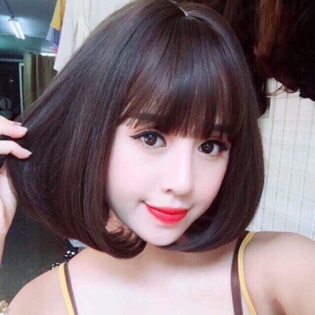 Tóc giả nữ cao cấp💖Tóc giả vic cụp ngắn kèm ảnh thật 8078