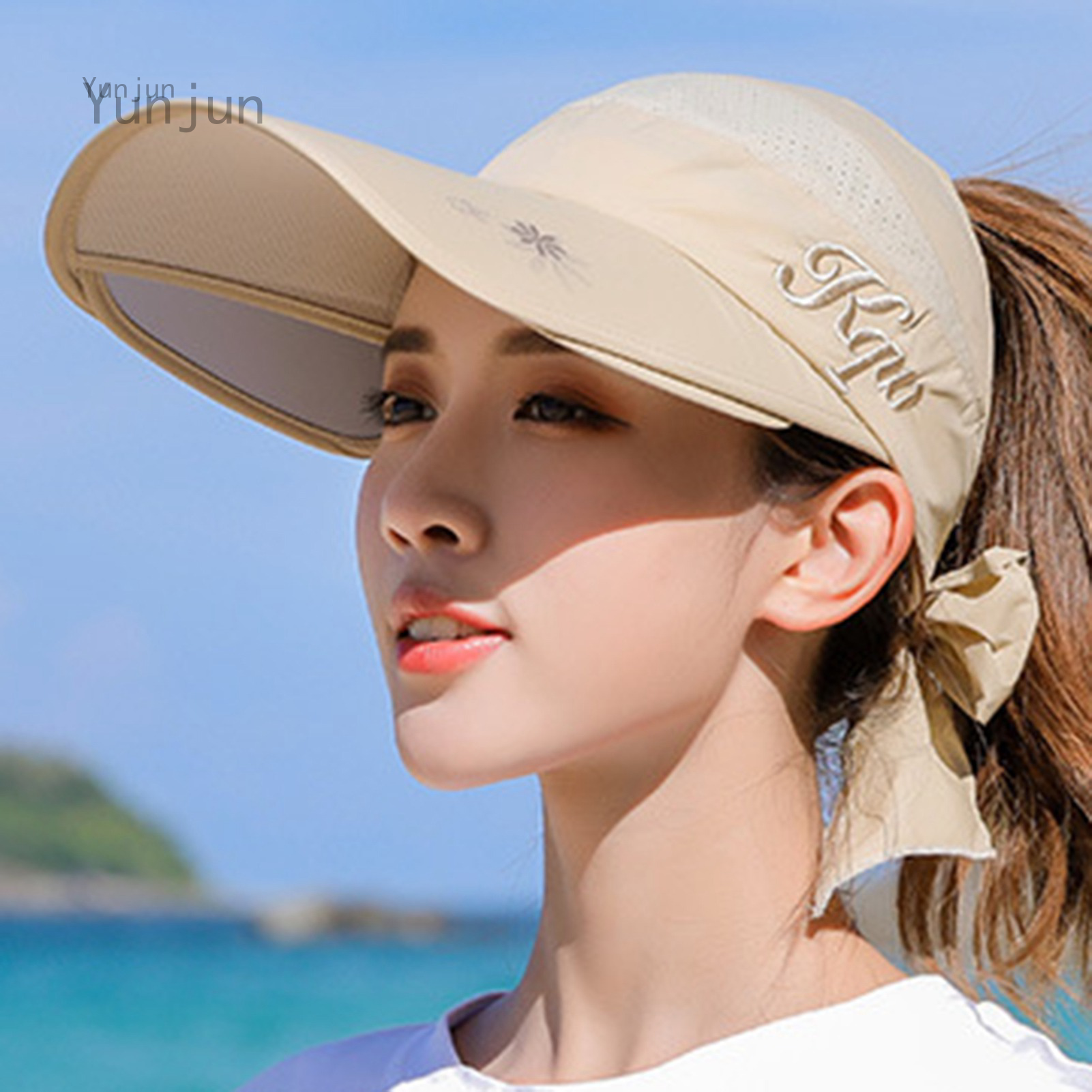 YujunSports Mũ Chống Nắng Mùa Hè Thời Trang Mới Mũ Lưỡi Trai Mũ Bóng Chày Nữ, Mũ Lưỡi Trai Che Nắng Đi Biển Chống Tia Cực Tím 56-58Cm
