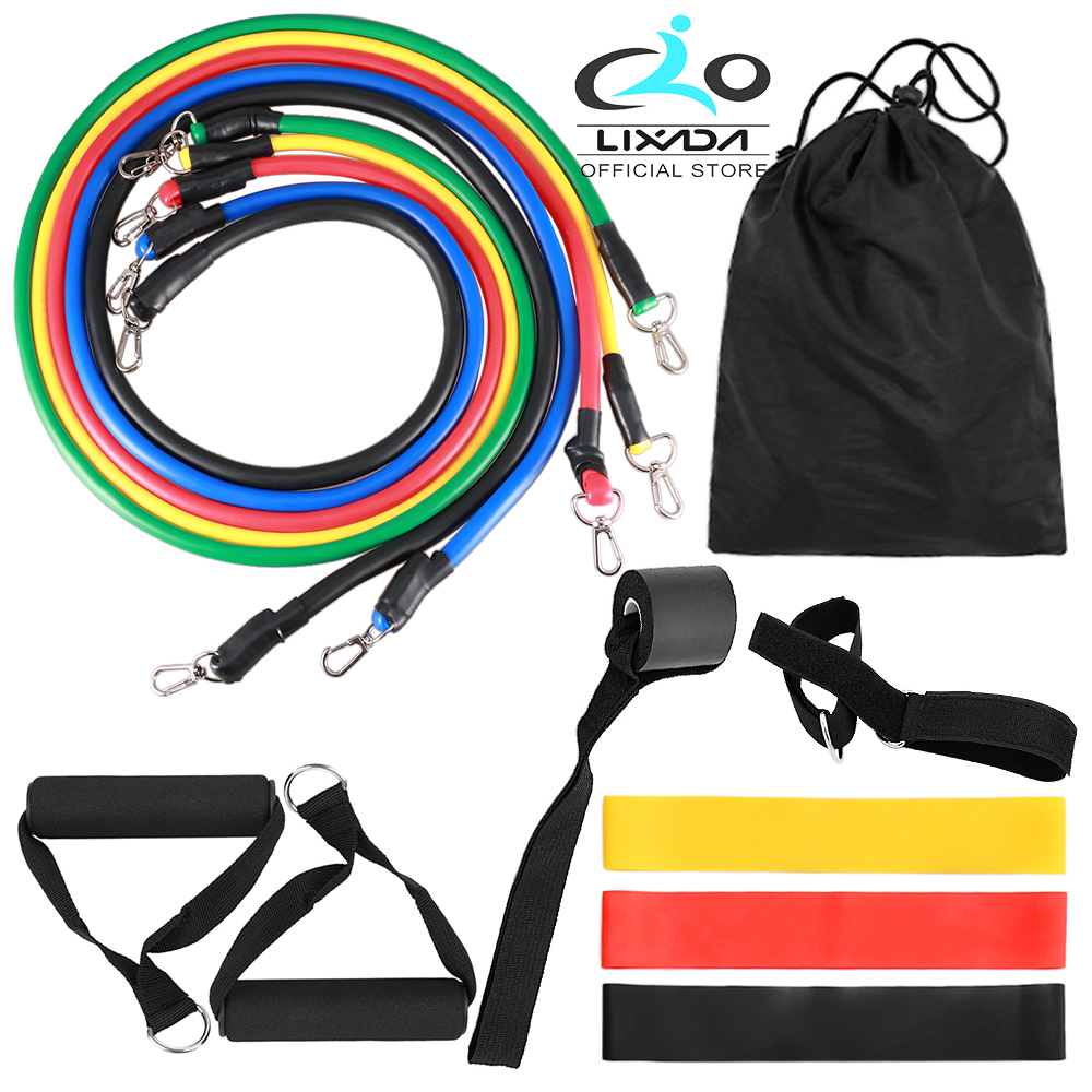 Bộ 5 dây tập gym chính hãng, Dụng cụ tập gym, Bộ 5 dây đàn hồi tập thể hình gọn nhẹ, có tính đàn hồi cao, bền, an toàn.Bộ dây tập đa màu sắc, độ bền cao không bị giãn, bảo hành 1 năm.