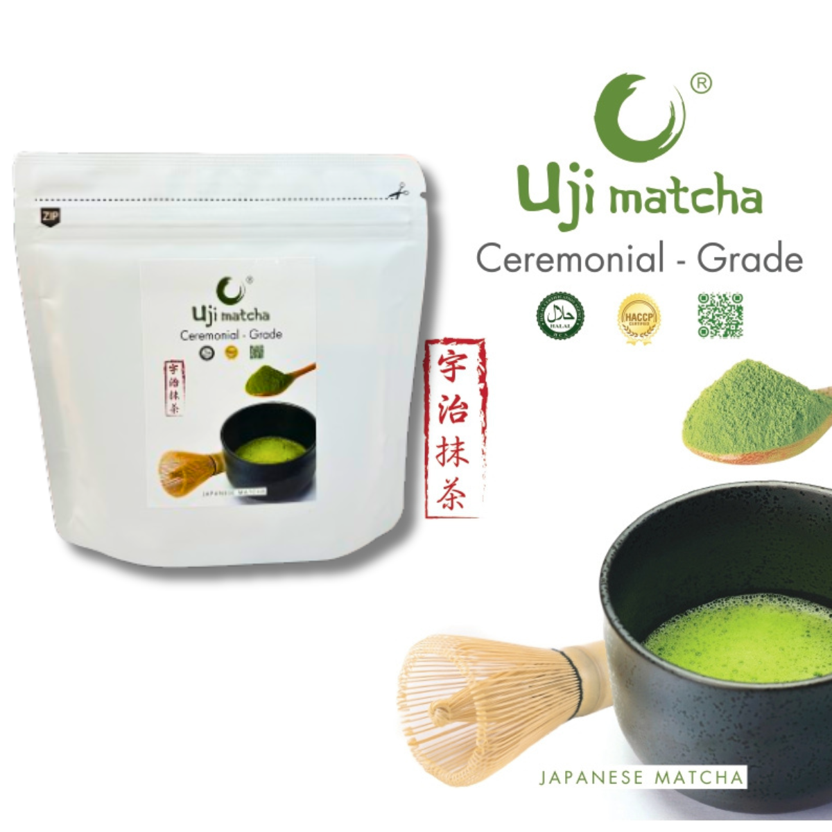 Bột trà xanh Uji Matcha Ceremonial grade 100 gram, thơm ngon, chuẩn vị.