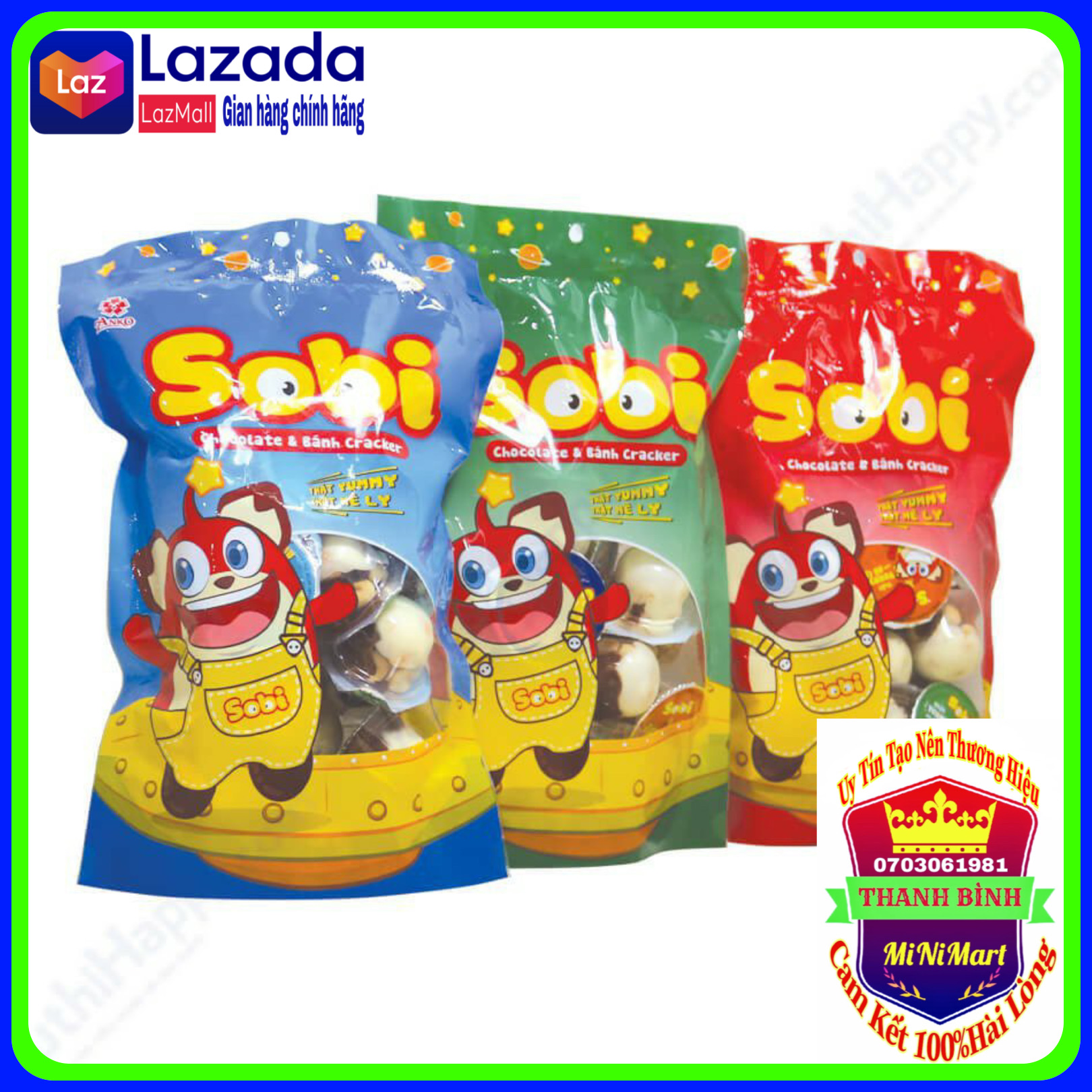 Kẹo thạch Sobi Chocolate và bánh cracker 320g và850g