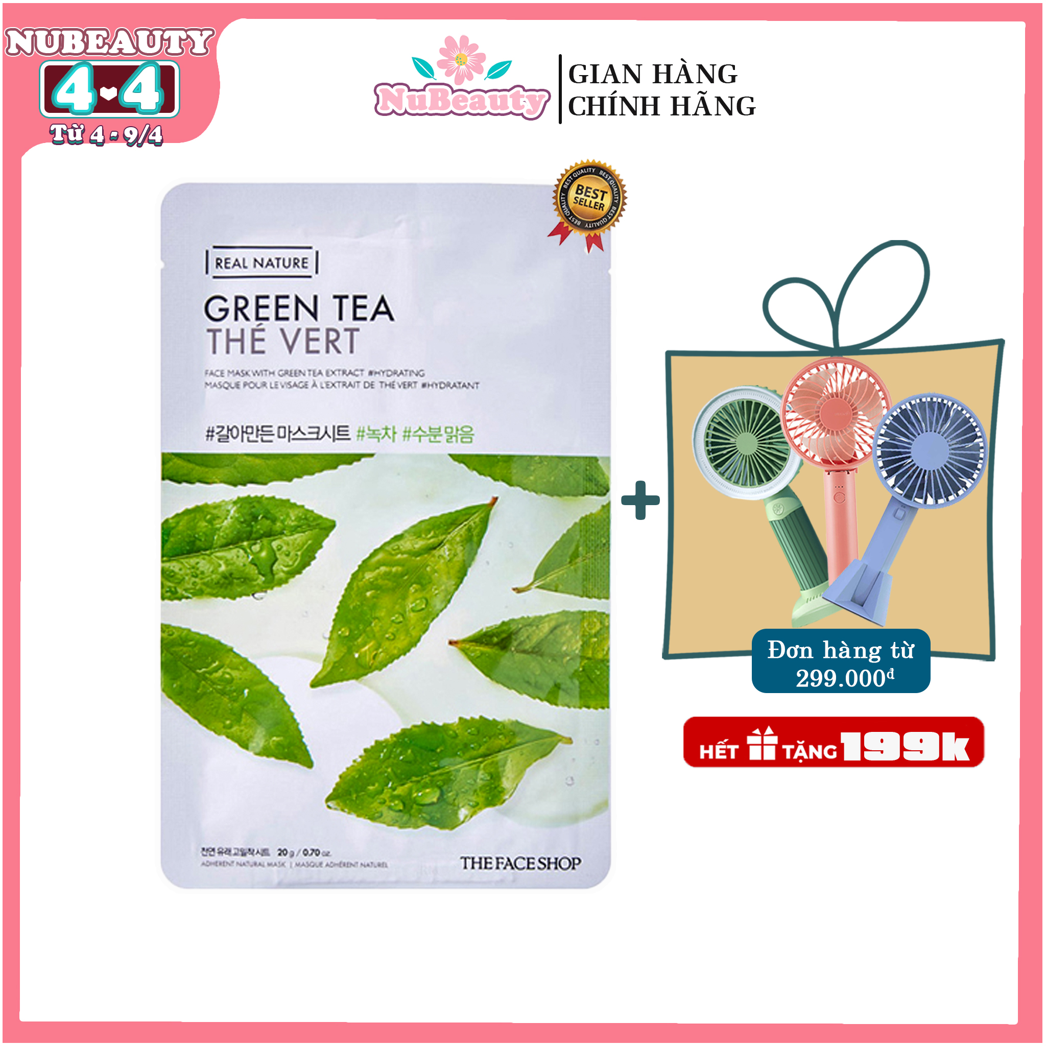 🌺 CHÍNH HÃNG 🌺 Mặt Nạ Giấy Thanh Lọc Da The-Face-Shop Real Nature Green Tea Face Mask 20g 🌺 FREE SHIP TOÀN QUỐC 🌺
