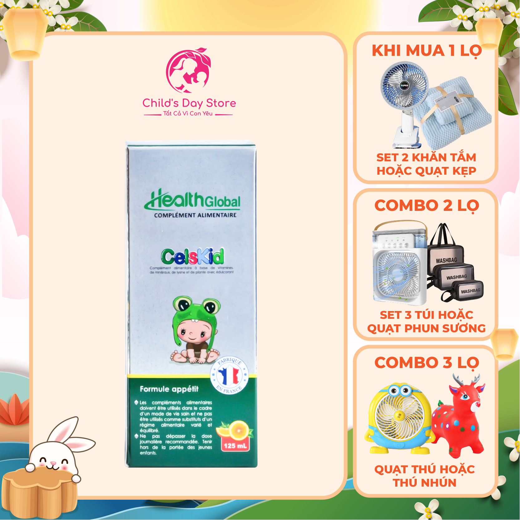 Siro ăn ngon celskid healthglobal ⚡freeship⚡trẻ biếng ăn, hấp thu kém; trẻ thiếu chất, hay ốm vặt.