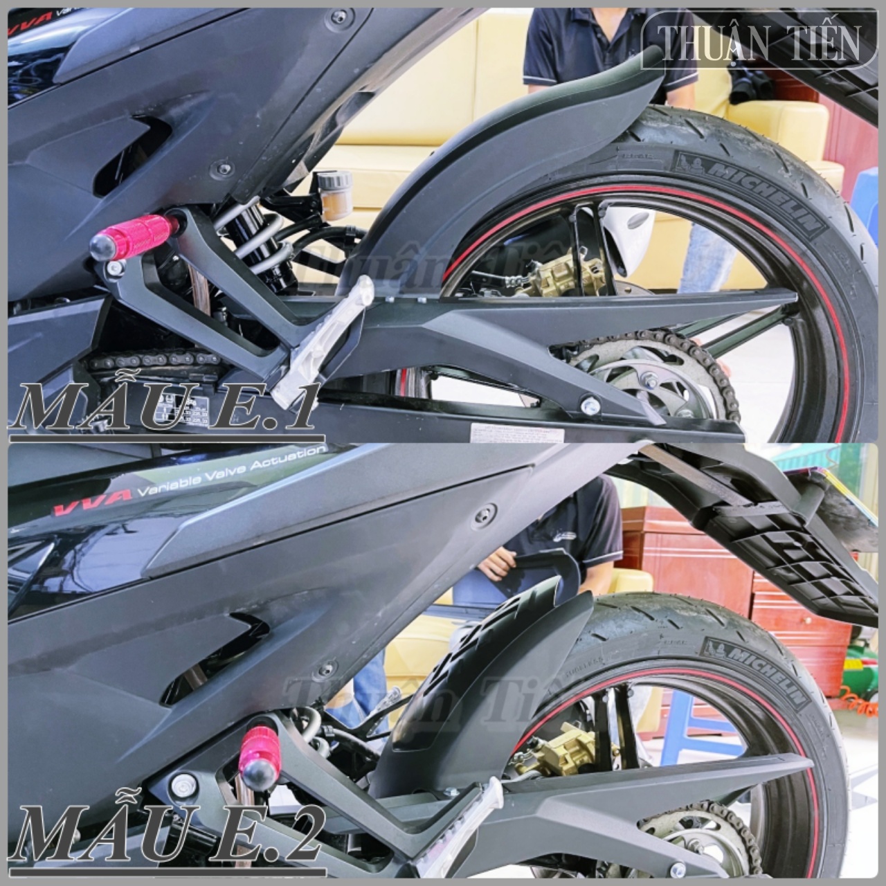 DÈ CON BỌC SÊN EXCITER 155 VÀ 150 BÁNH LỚN, DÙNG ĐƯỢC ĐẾN BÁNH SIZE140 KÈM PAS CHẾ INOX KHÔNG HÍCH CNC VÀ ỐC ĐỂ RÁP KHÔNG CẦN CHẾ THÊM GÌ