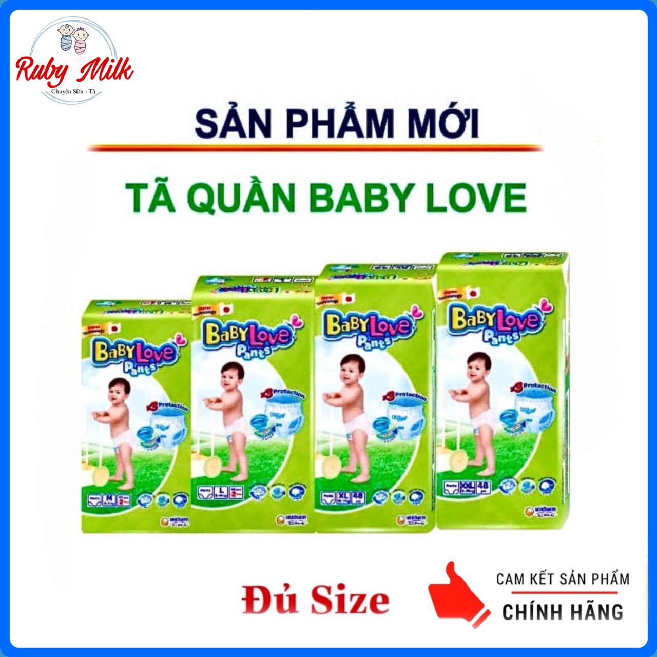 Tã Quần Baby Love Unicharm Đủ Size Cho Bé
