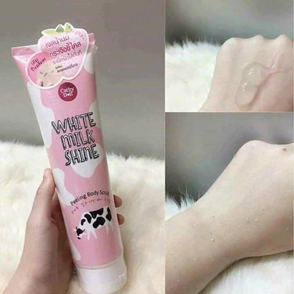 Tẩy da chết toàn thân white milk shine cathy doll 320ml - Thái Lan