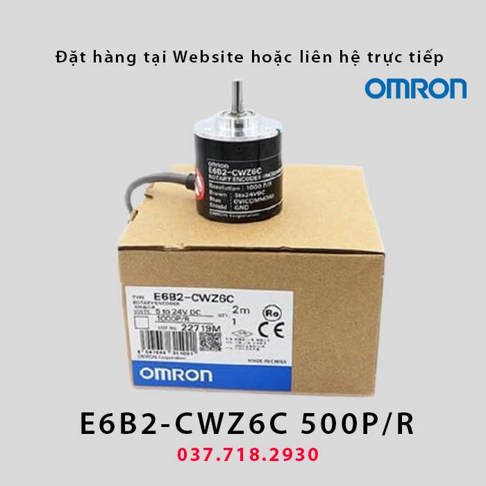 Encoder Omron E6B2-CWZ6C 500 xung (500p/r) nguồn 5-24VDC, Encoder 500 xung Omron E6B2-CWZ6C 500P/R