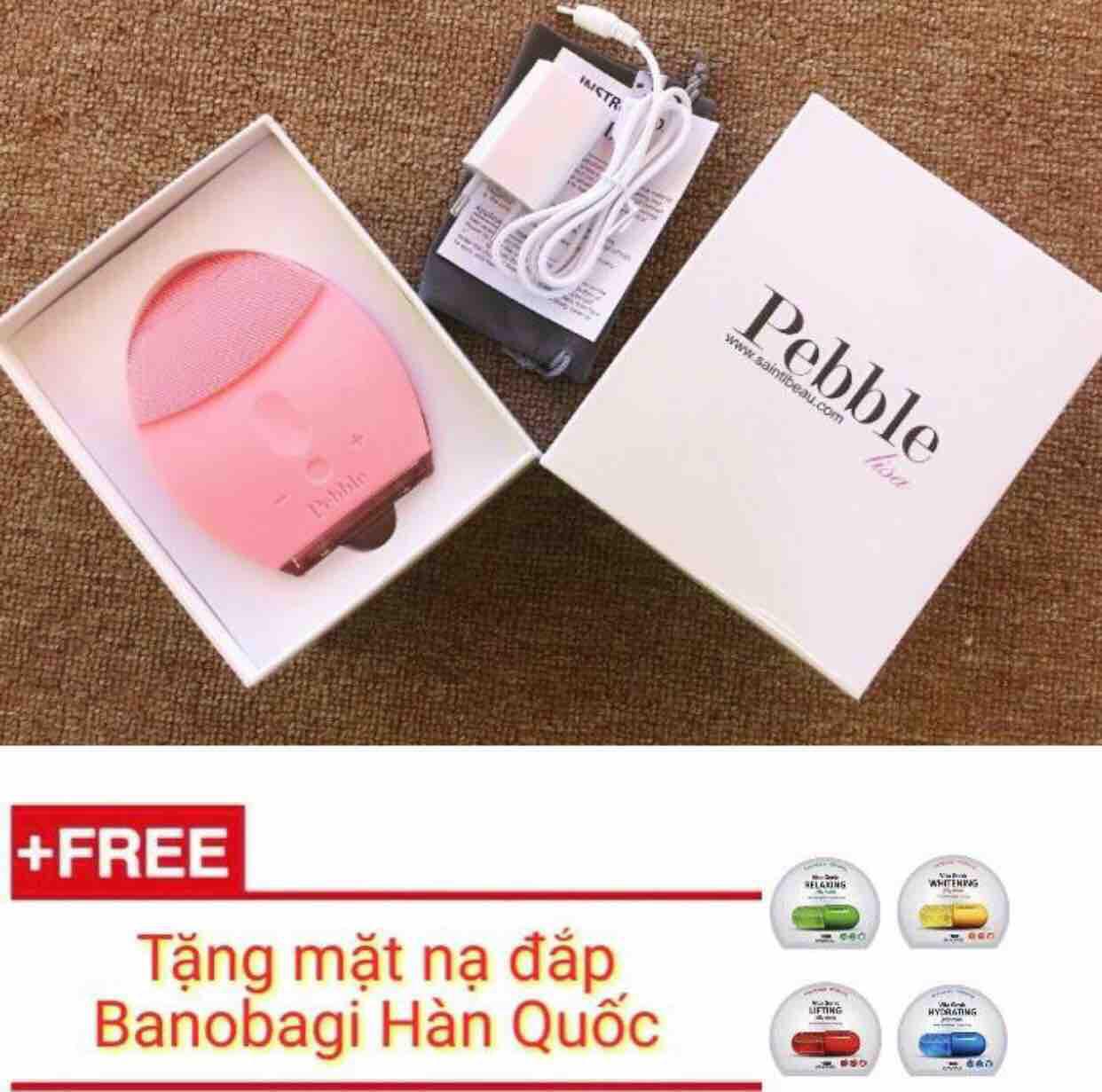 [HCM]Máy rửa mặt Pebble Lisa gen 5- pink+ tặng mặt nạ giấy