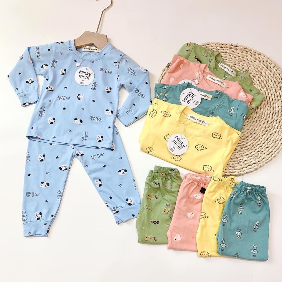 Bộ Cotton 100% Minky Mom In Họa Tiết Khủng Long, Ô Tô, Con Thỏ Cho Bé Trai Và Bé Gái