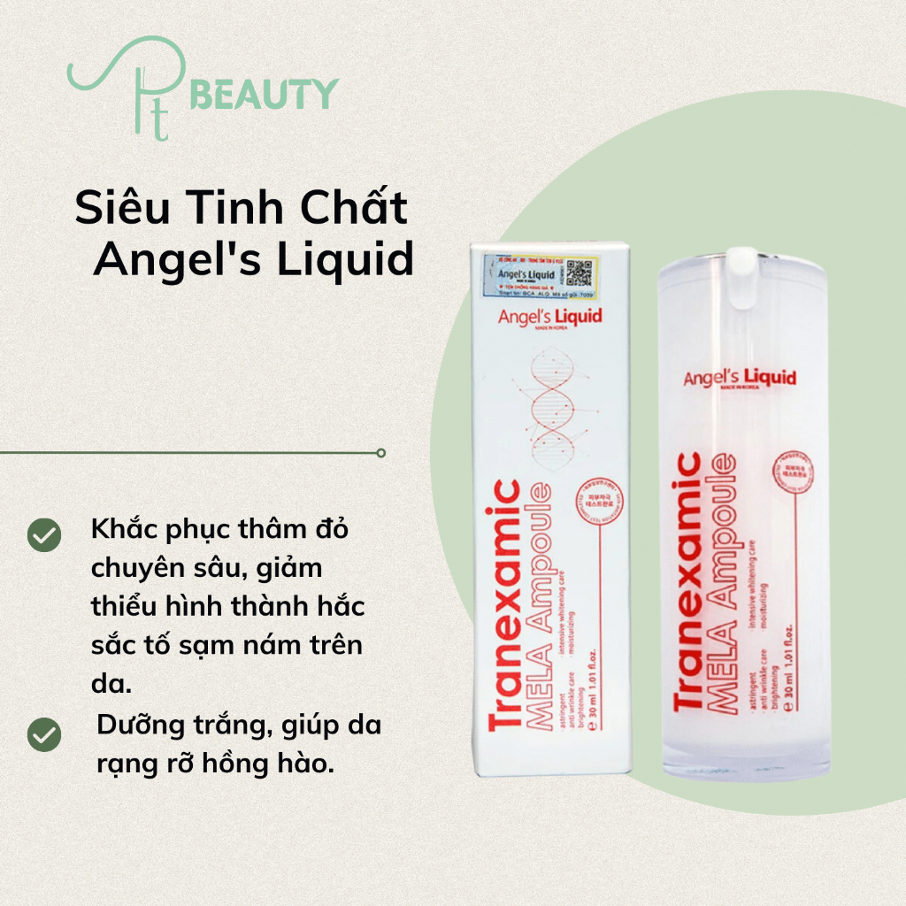 Siêu Tinh Chất Xoá Thâm Đỏ Mờ Sạm Nám Angel's Liquid Tranexamic Mela Ampoule - 30ml