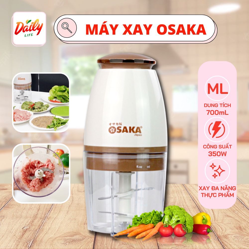 Máy Xay Osaka Nắp Đồng Japan Cao Cấp 350W - Xay Thịt Cá Rau Củ - Xay Sinh Tố