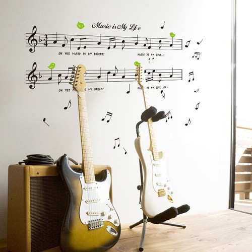 Decal dán tường nốt nhạc music