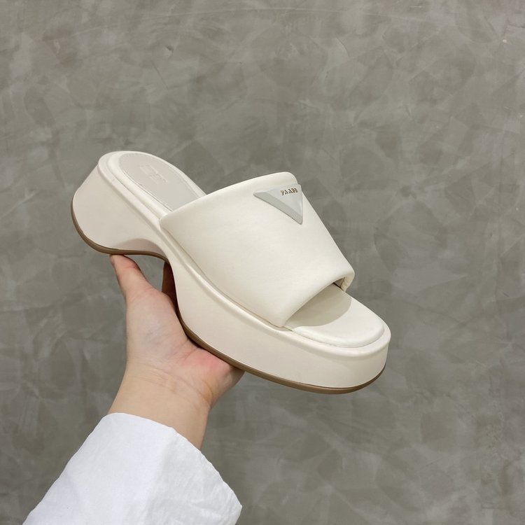 Dép nữ paad quai da đế pu 5cm tăng chiều cao chống trơn trượt chibamy