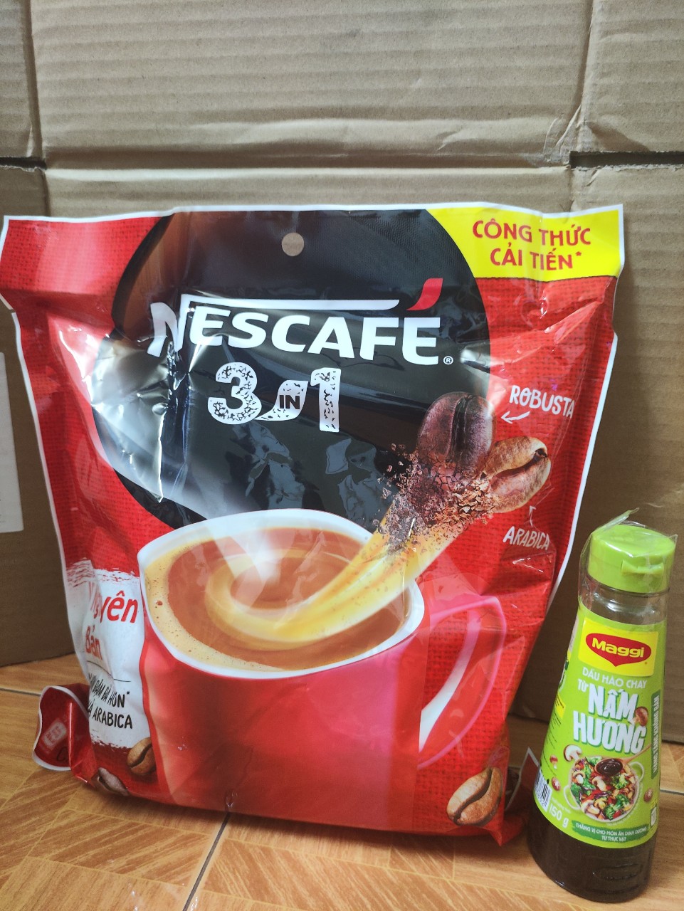 Cà phê hoà tan Nescafe 3in1 bịch đỏ 782g công thức mới