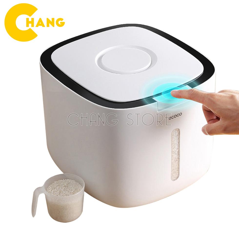 Thùng đựng gạo và ngũ cốc Ecoco 10kg, Thiết kế thùng gạo chống côn trùng, ẩm mốc cực tốt bảo vệ hạt gạo luôn được sạch