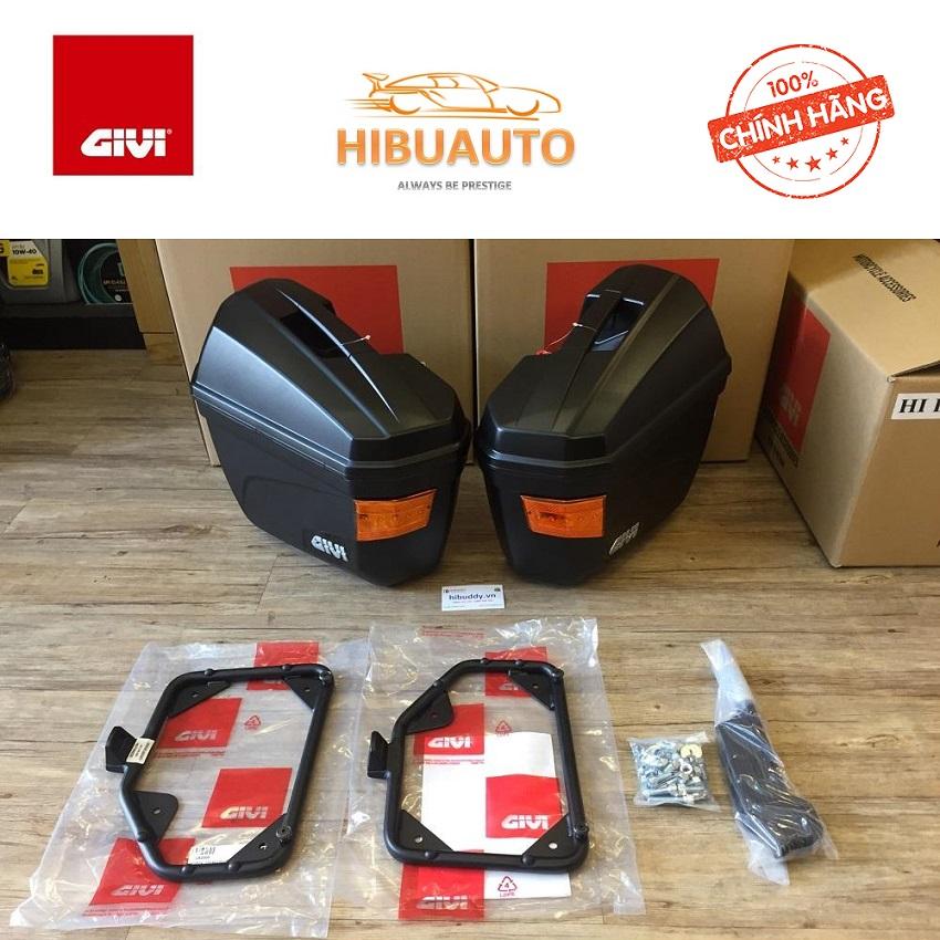 [HCM]Thùng Hông Givi E22N-S Có Đèn Và Baga Givi Sidebag Holder SBL Gắn Thùng