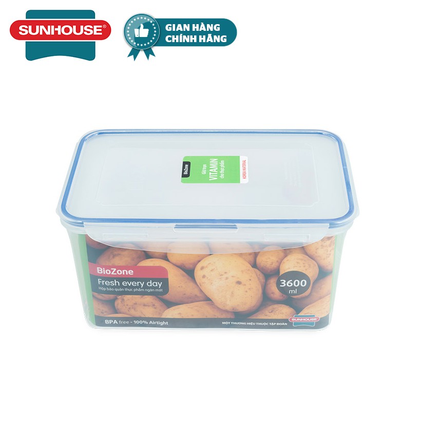 Hộp bảo quản thực phẩm ngăn mát biozone 3600ml kb-co3600p