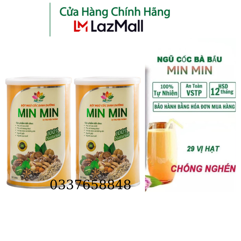 2 Hộp Ngũ Cốc Min Min Cao Cấp Mẫu Mới - Bổ Sung Dinh Dưỡng Đầy Đủ Dưỡng Chất