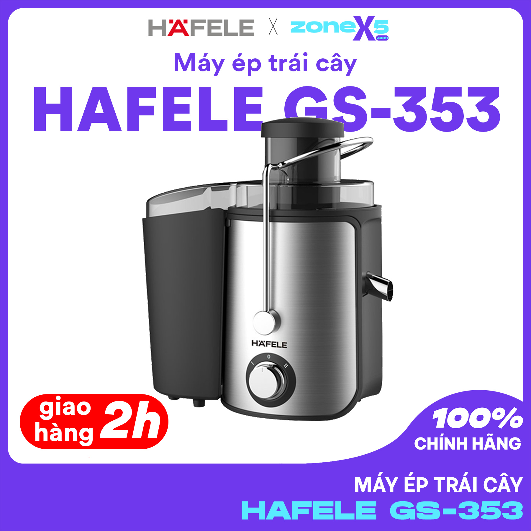 Máy ép trái cây hafele gs-353 - 535.43.086 - máy ép nhanh hafele công suất 400w