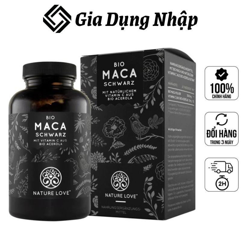 Viên uống nature love bio maca, tăng cường sinh lý nam, 180 viên, thực phẩm chức năng black maca, nhập đức,hàng chính hãng