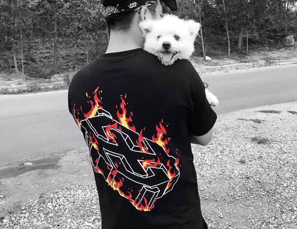 Áo thun HighClub lửa cháy 3D - Áo phông High Club form rộng Fire xịn full tag