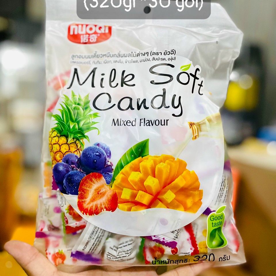 1 bịch kẹo dẻo milk soft candy trái cây thái lan - bịch 300g