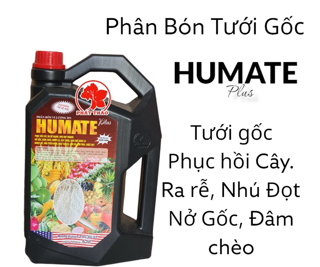 Phân bón HUMATE 5 lít Tăng cường phục hồi phát triển bộ rễ cho tất cả các loại Cây Trồng