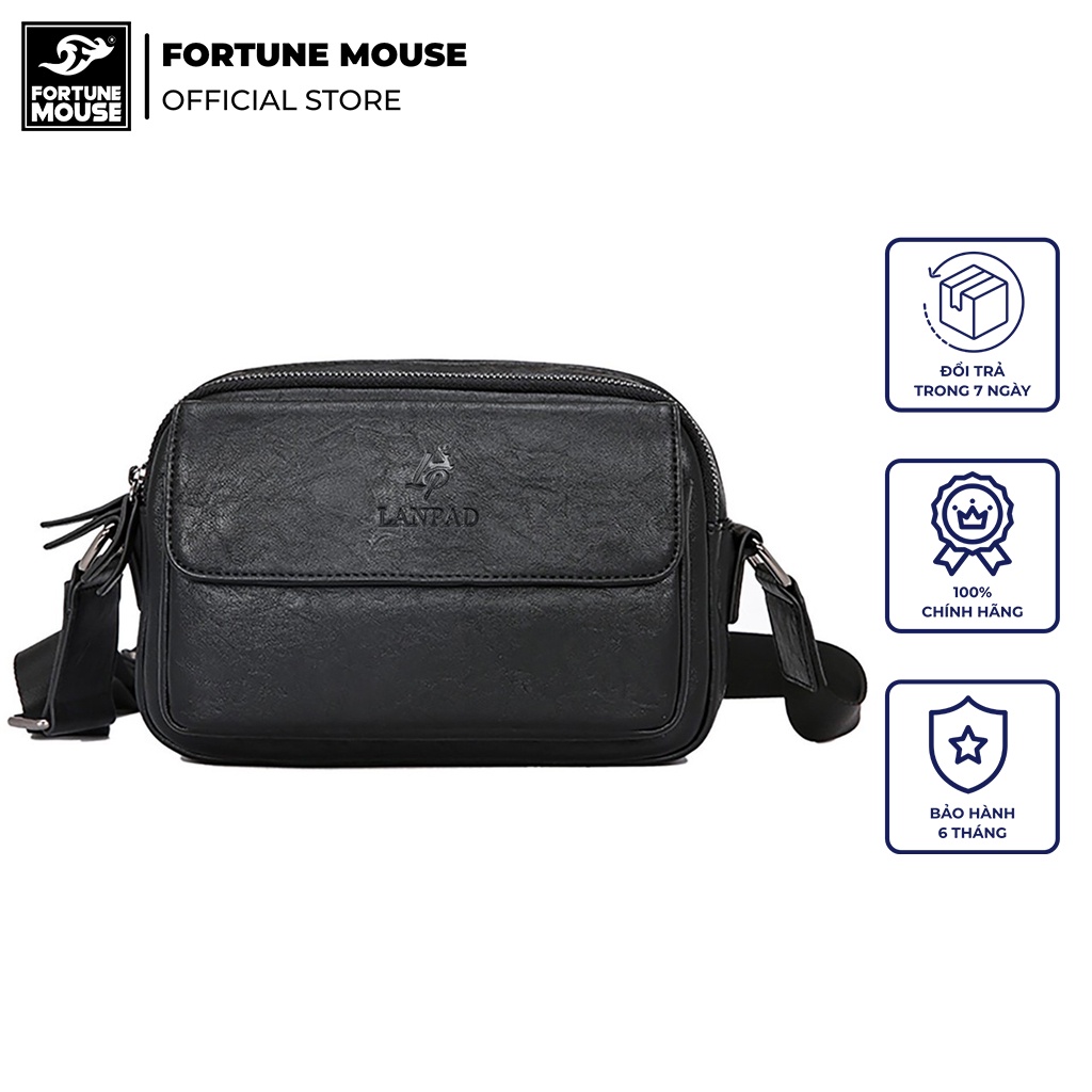 Túi đeo chéo unisex lanpad messenger bag da pu lp558