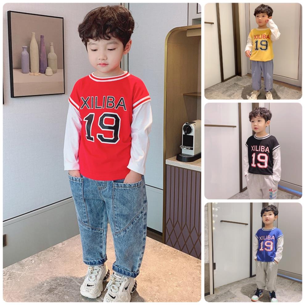 At50 size90-130 áo thun bé trai xiliba 100% cotton quần áo trẻ em hàng quảng châu