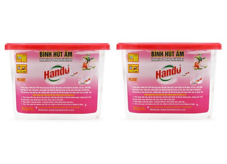 Bộ 2 hộp hút ẩm chống ẩm mốc hương hoa hồng hando 450ml bhkn144
