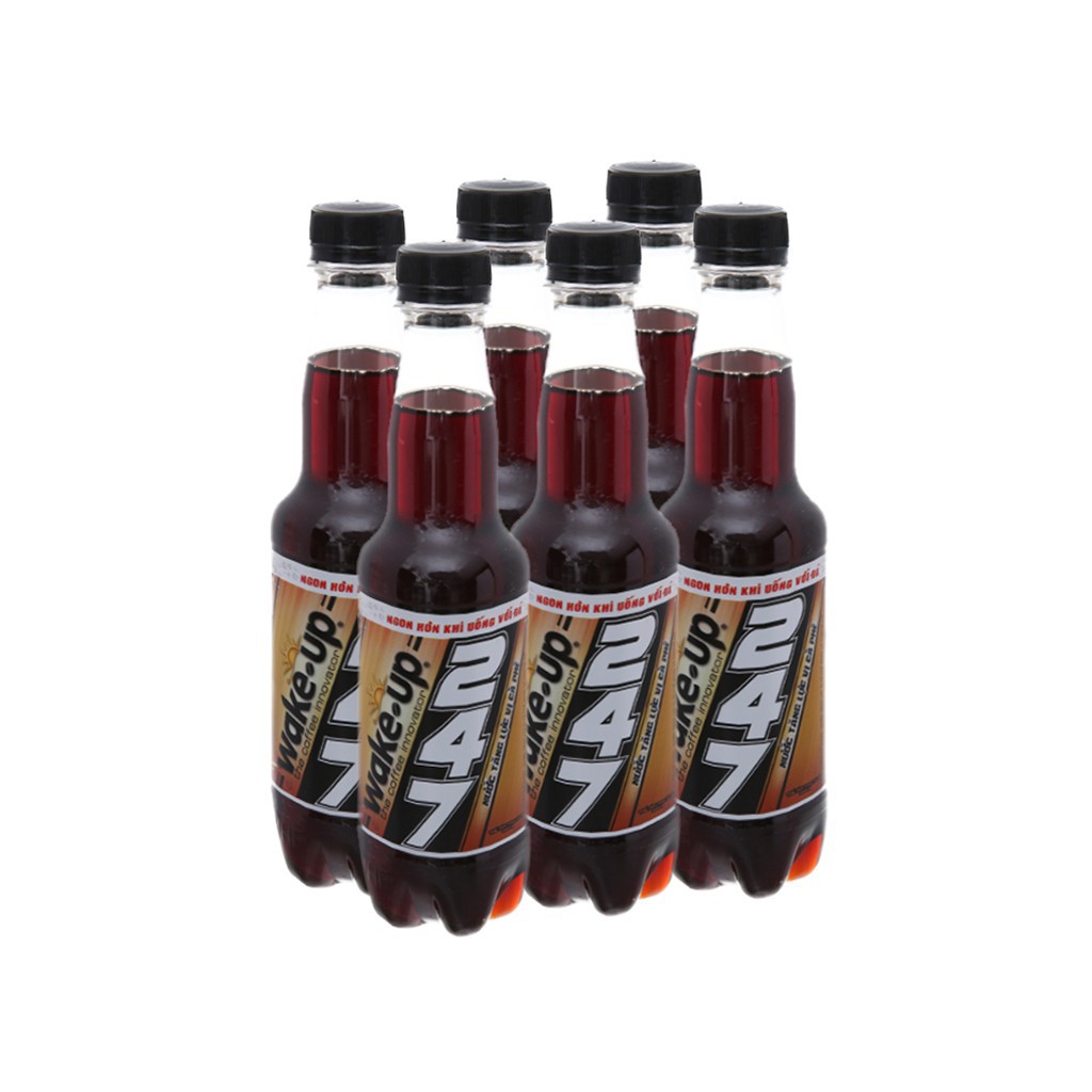 Lốc 6 chai nước tăng lực wake up 247 vị cà phê 330ml