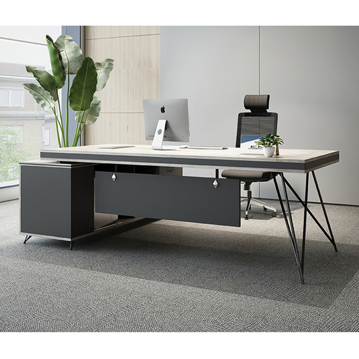 Bàn làm việc gỗ chữ L gỗ khổ rộng 80cm cho giám đốc, bàn làm việc giám đốc, Bàn làm việc chữ L cho giám đốc, trưởng phòng dài 180cm kèm tủ hồ sơ phong cách bắc âu