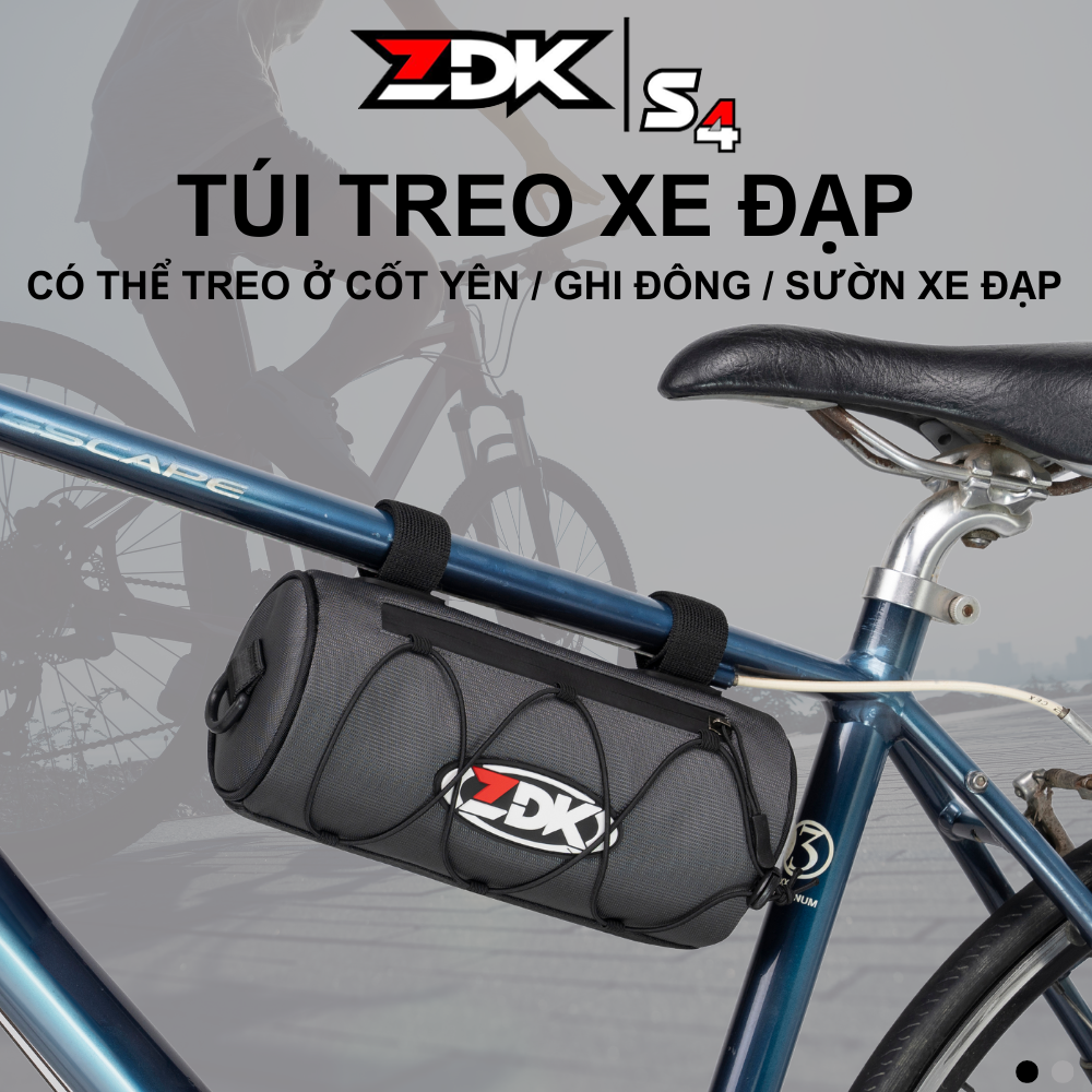 Túi treo xe đạp ZDK S4 túi trống treo sườn xe, treo đầu xe đạp, treo ghi đông xe đạp đựng đồ dùng, thiết kế tinh kế cao cấp, túi treo xe đạp đa năng