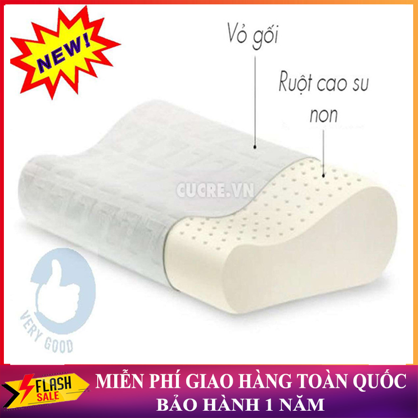 [ LOẠI TỐT ] Gối Ngủ Chống Gáy (kinmdan) ,Cao Su Non Nhật Bản, Mềm Mại , Êm ái , Đàn Hồi- Gối Cao Su Non Chống Đau CổVaiGáyThành Phần 100% Cao Su Tự Nhiên - Bảo Hành Toàn Quốc Trong Thời Gian 1Năm