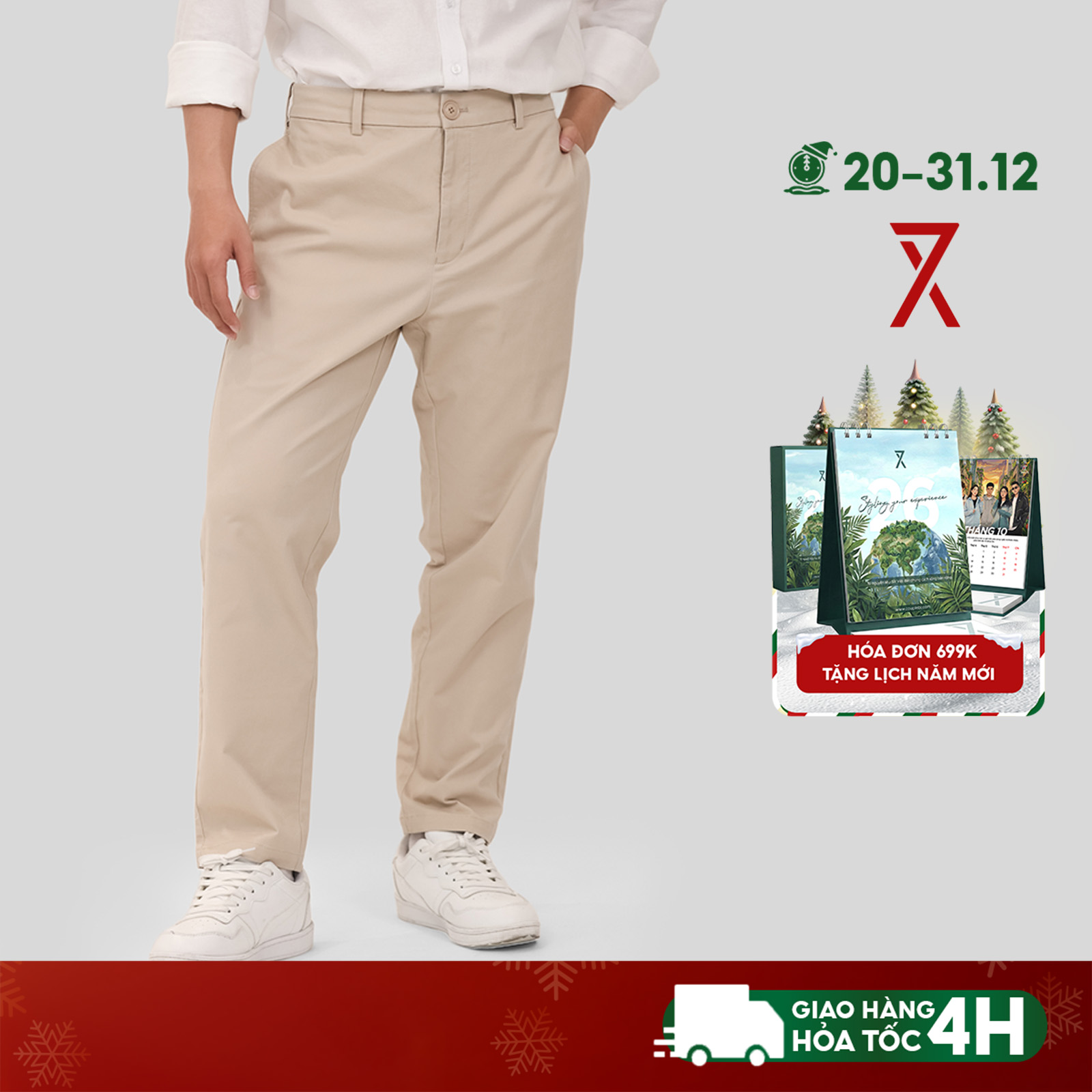 Quần Dài Nam Couple TX Chinos Form Relax Tapper MPA 1011