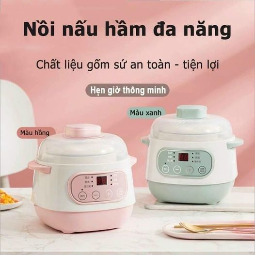 Nồi Nấu Cháo Chậm SEKA - Nồi Chưng Yến Cách Thủy Lõi Sứ Đa Năng Tiện Lợi - Nồi Hầm Cháo Chậm Cho Bé Hẹn Giờ Thông Minh Chữ Tiếng Việt