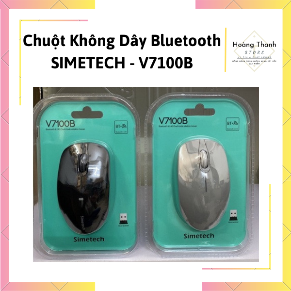 Chuột Không Dây Bluetooth SIMETECH V7100B Chính Hãng, Kết nối được nhiều thiết bị cùng 1 lúc, êm ái không phát ra âm thanh khi sử dụng.