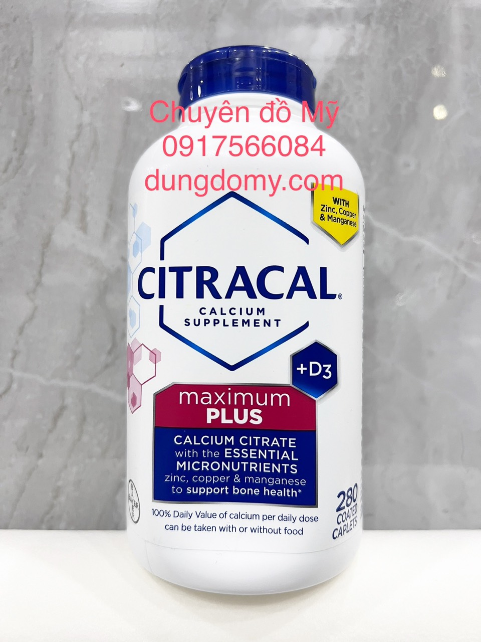Date T3/2024_ Viên bổ sung canxi Citracal Maximum Calcium Citrate +D3 hộp 280 viên của Mỹ