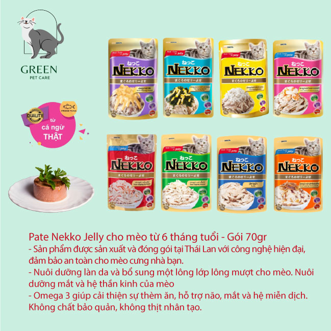 Pate Nekko Jelly dạng thạch cho mèo đủ vị - Gói 70g