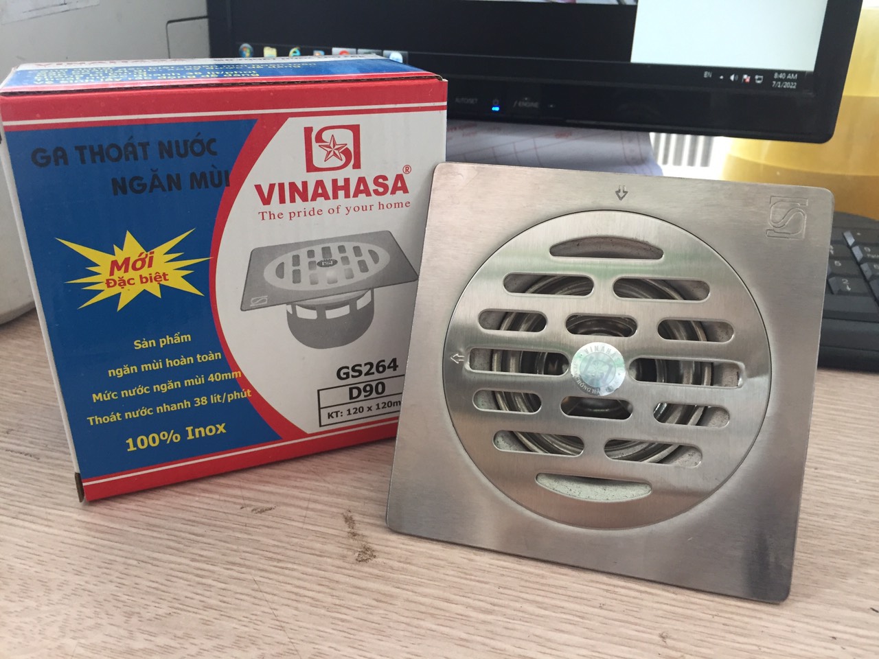 Ga thoát nước ngăn mùi/thoát sàn 100% inox