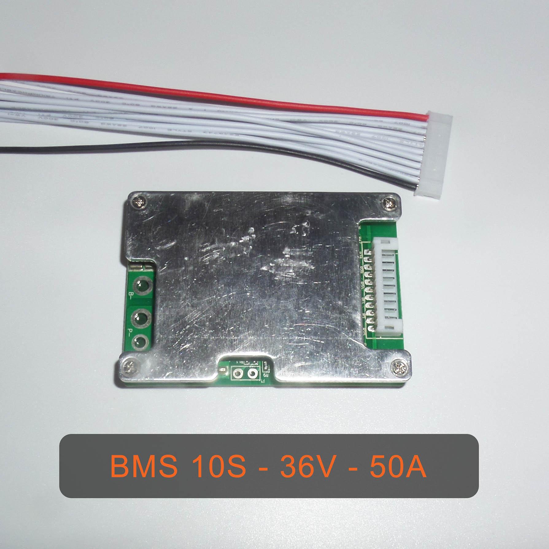 Mạch bảo vệ pin li-ion 18650 bms 10s - 36v - 50a đa năng