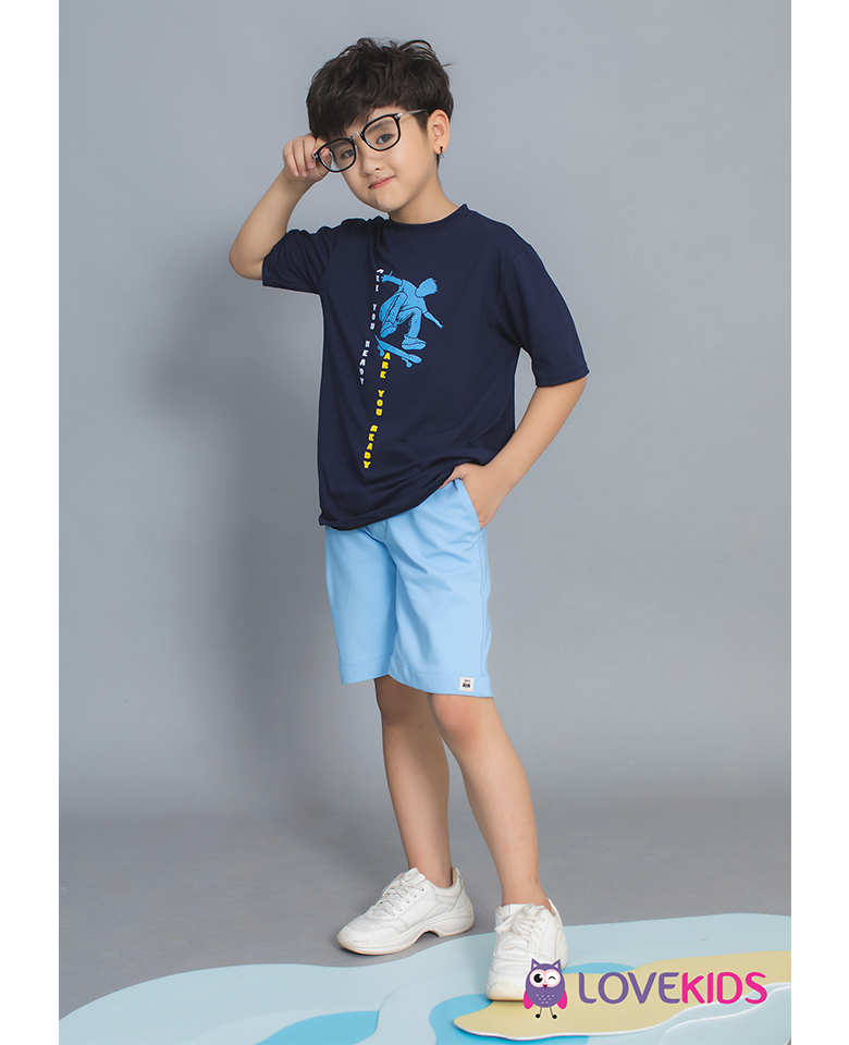 Quần short kaki BT màu xanh nhạt - Lovekids