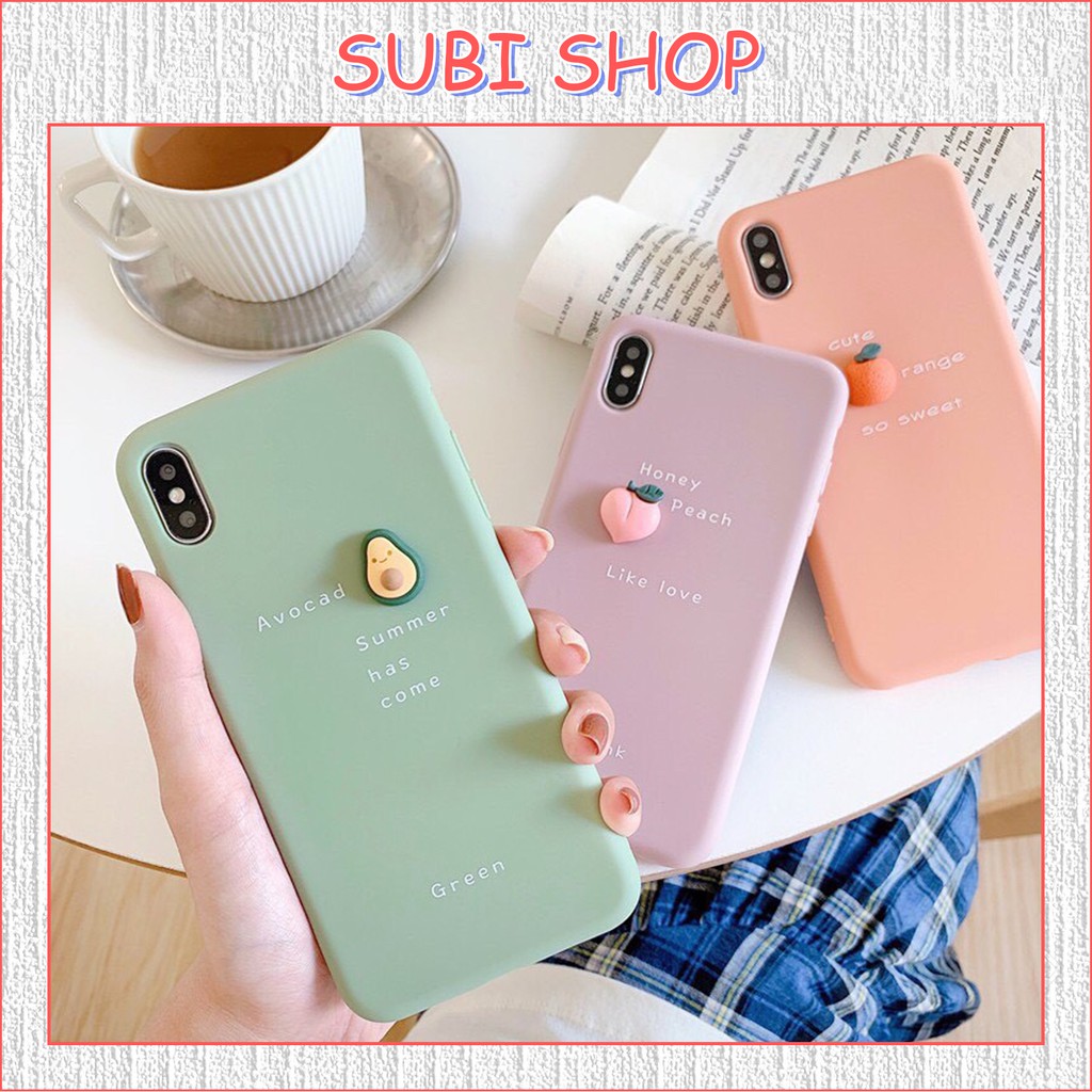 Ốp lưng iphone tpu gắn trái cây - cực cute