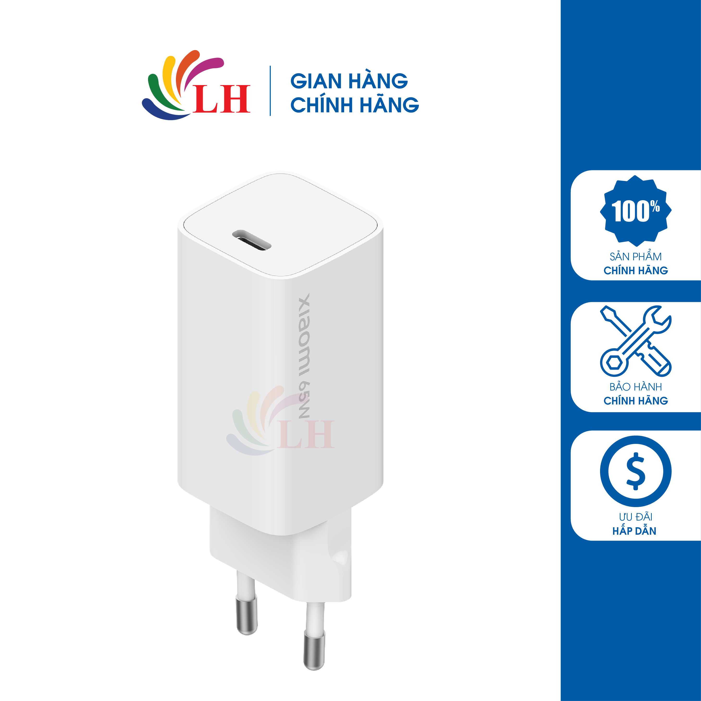 Cốc sạc Xiaomi Mi 65W Fast Charger With GaN Tech BHR4498GL AD65G - Hàng chính hãng - Thiết kế nhỏ gọ